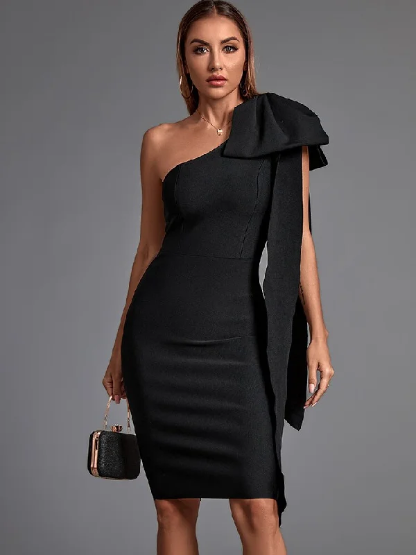 BerriesJam - One Shoulder Elegant Evening Club Party Dress Tunics New arrival
