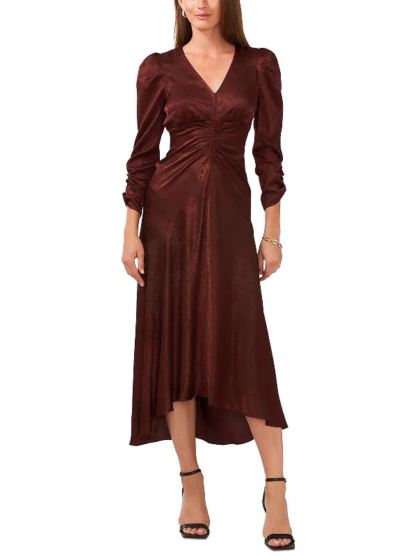 Womens Ruched Long Cocktail And Party Dress Tunics Stylish modern