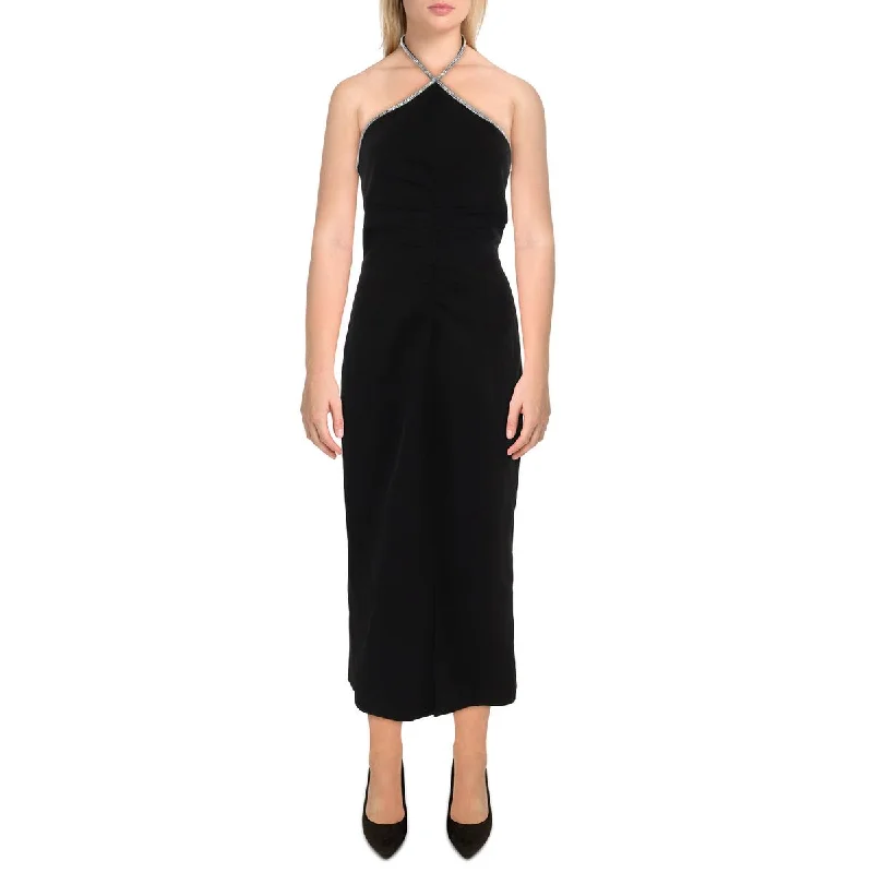 Womens Embellished Sleeveless Evening Dress Tunics Fall fleece