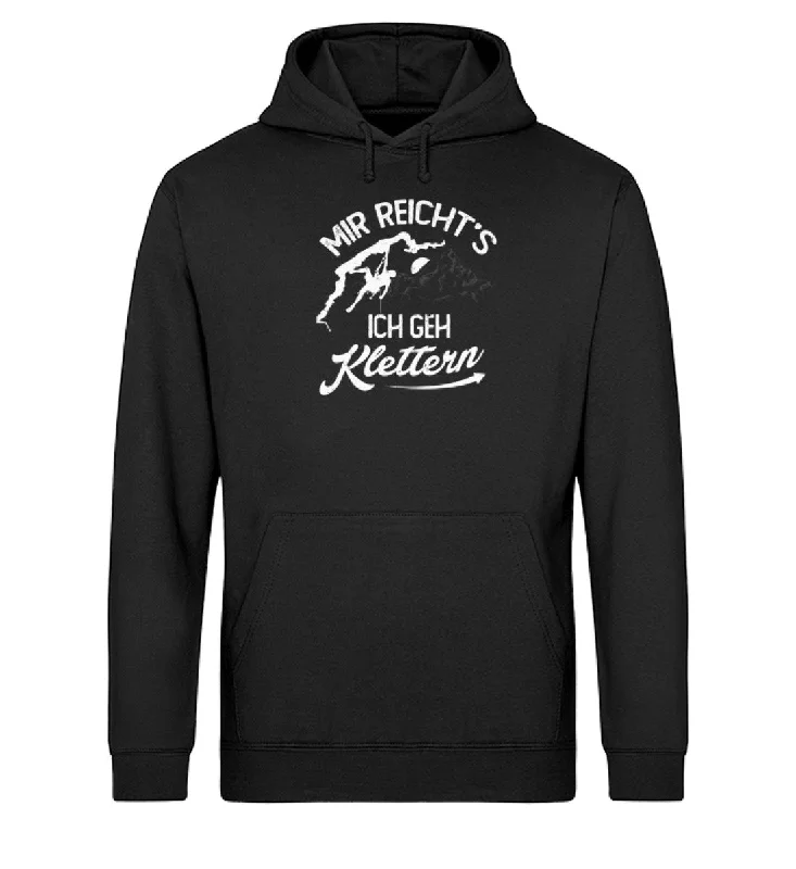 Mir reichts, ich geh Klettern - Unisex Organic Hoodie Hoodie with Half-Zip Sporty Casual