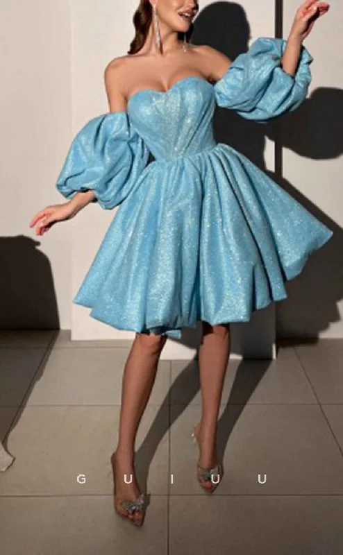 GH579 - Sexy & Hot A-Line Sweetheart Ball Gown Puff Sleeves Lace-Up Homecoming Party Dress Tunics Hiking breathable GH579 - Sexy & Hot A-Line Sweetheart Ball Gown Puff Sleeves Lace-Up Homecoming Party Dress Tunics Hiking breathable