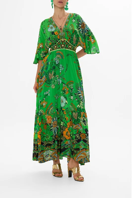 WAISTED DRESS WITH HEM RUFFLE GOOD VIBES GENERATION Tunics Spring floral