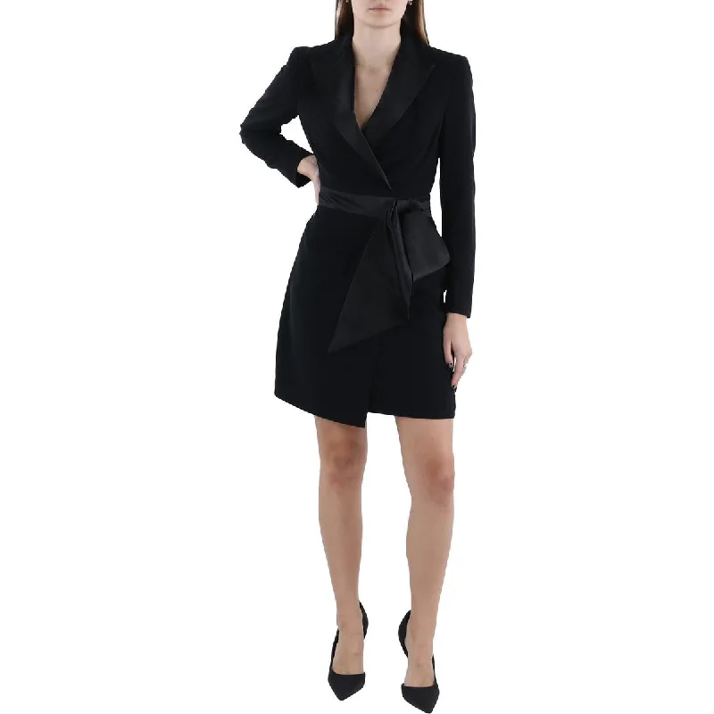 Womens Bow Wrap Cocktail And Party Dress Tunics Velvet soft
