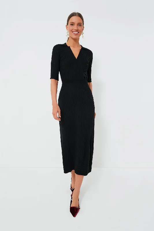 Black Knit Janie Dress Tunics Solid Classic