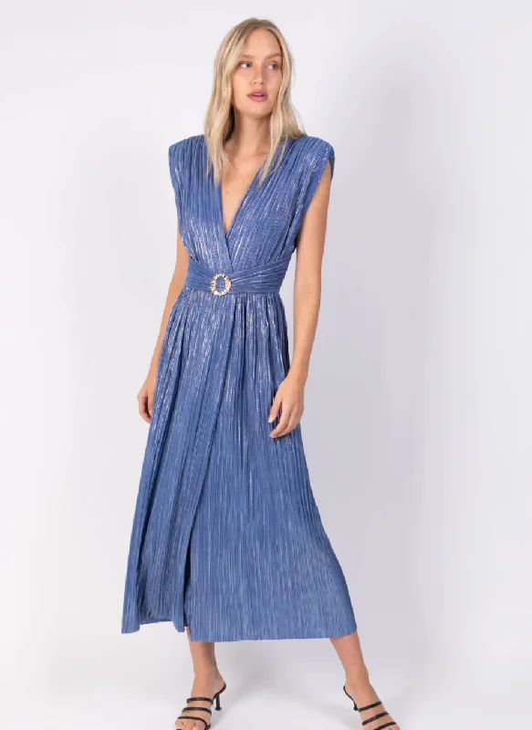 Lilliana Long Dress - Blue Tunics Print Colorful