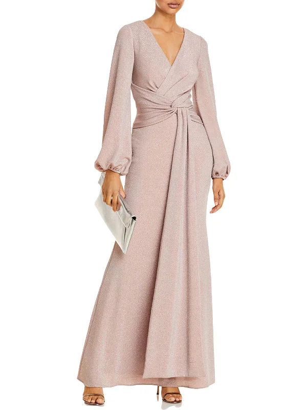 Womens Metallic Maxi Evening Dress Tunics Summer linen