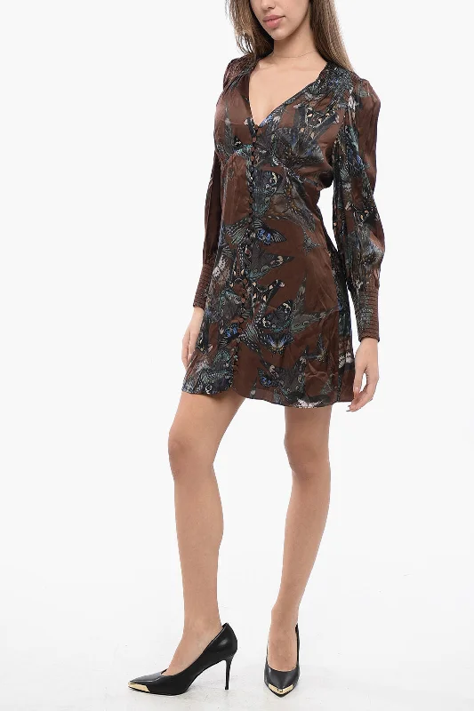 AllSaints Satin AUDEN DIANA Dress with Front Buttoning Tunics Cozy soft