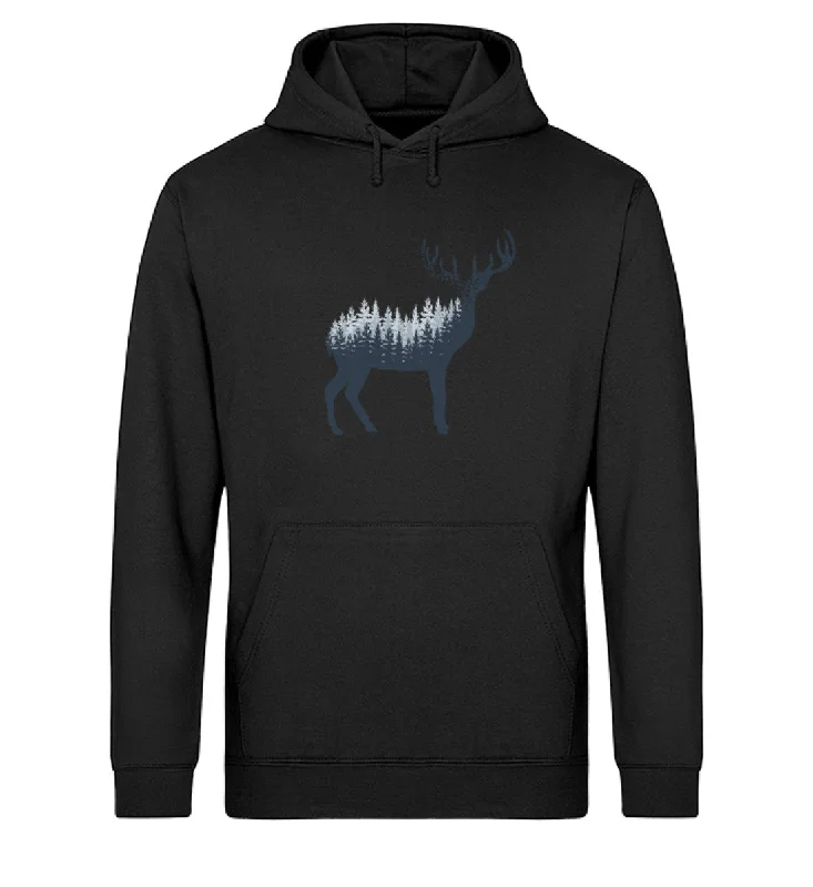 Hirsch Abstrakt - Unisex Organic Hoodie Hoodie with Tie-Dye Psychedelic Retro