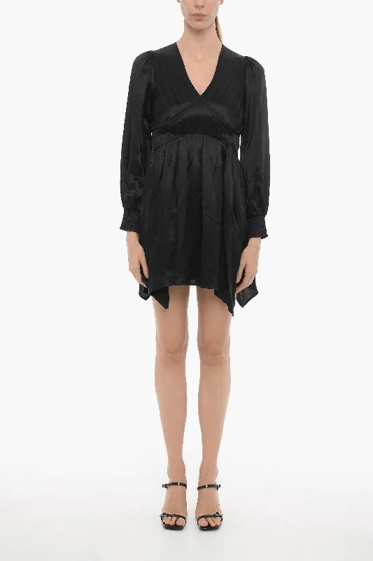 AllSaints Satin ESTA Empire Dress with Ruches 44 Italian size Tunics Designer luxury AllSaints Satin ESTA Empire Dress with Ruches 44 Italian size Tunics Designer luxury