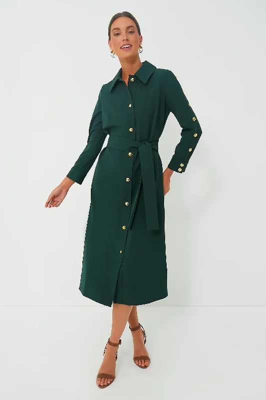 Forest Green Belted Sarah Dress Tunics Sophisticated sleek