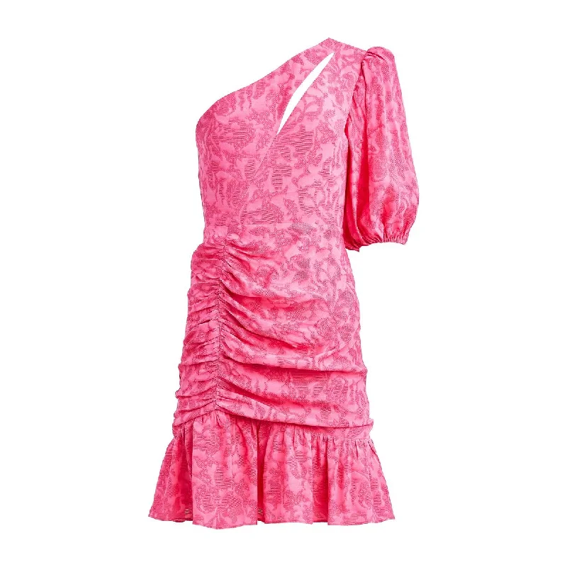 BCBGMAXAZRIA Womens Ruched  Cocktail And Party Dress Off-the-shoulder Chic Trendy