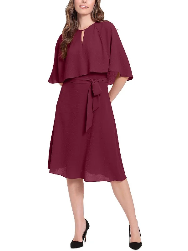 Petites Womens Cape Knee Cocktail and Party Dress Tunics Business professional