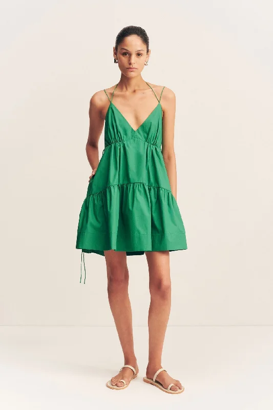 MAIORI TIERED MINI DRESS - APPLE GREEN Trendy Cut-Out Mini Dress