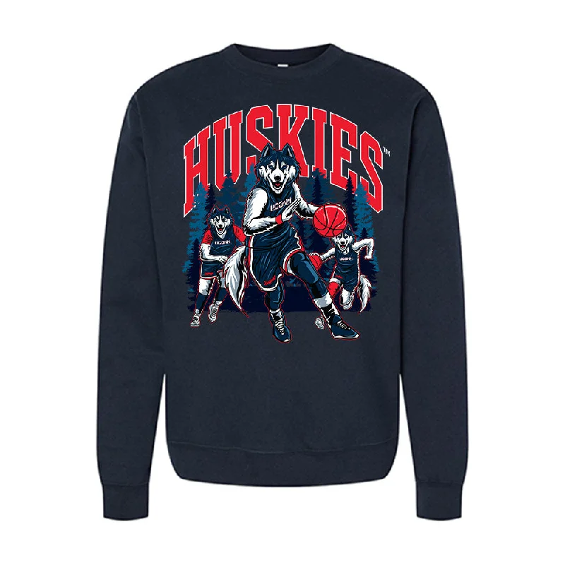 UConn - NCAA Women's Basketball : Caroline Ducharme - Ball is Life - Huskies In the Woods Midweight Sweatshirt Hoodie with Button Placket Classic Preppy UConn - NCAA Women's Basketball : Caroline Ducharme - Ball is Life - Huskies In the Woods Midweight Sweatshirt Hoodie with Button Placket Classic Preppy