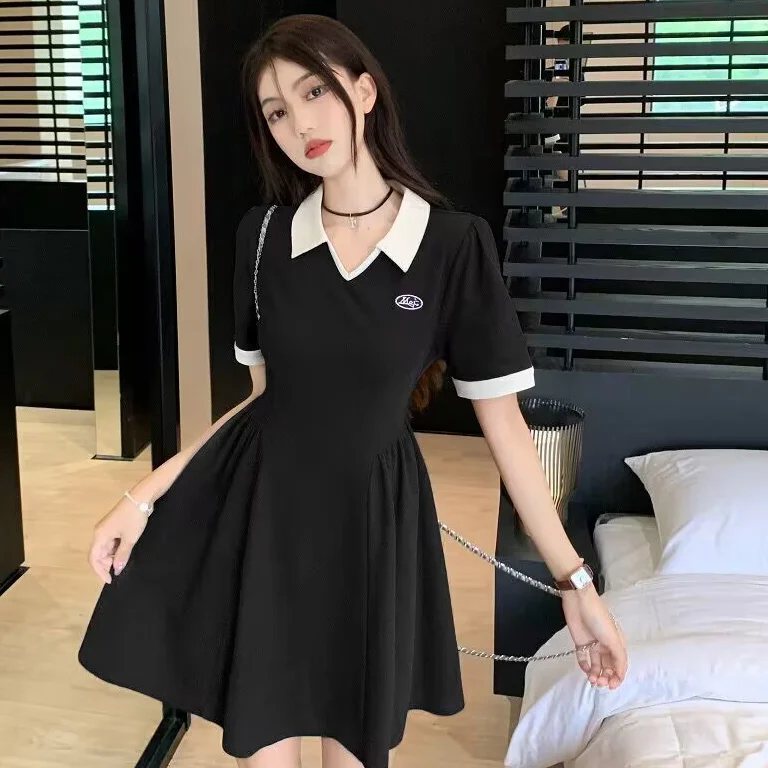 Summer dress mini dress new school plus size 2colors LL-155 Comfortable Fit-and-Flare Mini Dress Summer dress mini dress new school plus size 2colors LL-155 Comfortable Fit-and-Flare Mini Dress