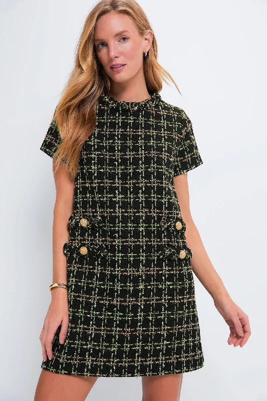Holly Tinsel Tweed Short Sleeve Jackie Dress Tunics Running lightweight