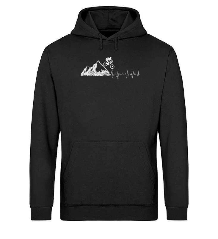 Herzschlag Bergbiker - Unisex Organic Hoodie Hoodie with Side Slits Relaxed Casual