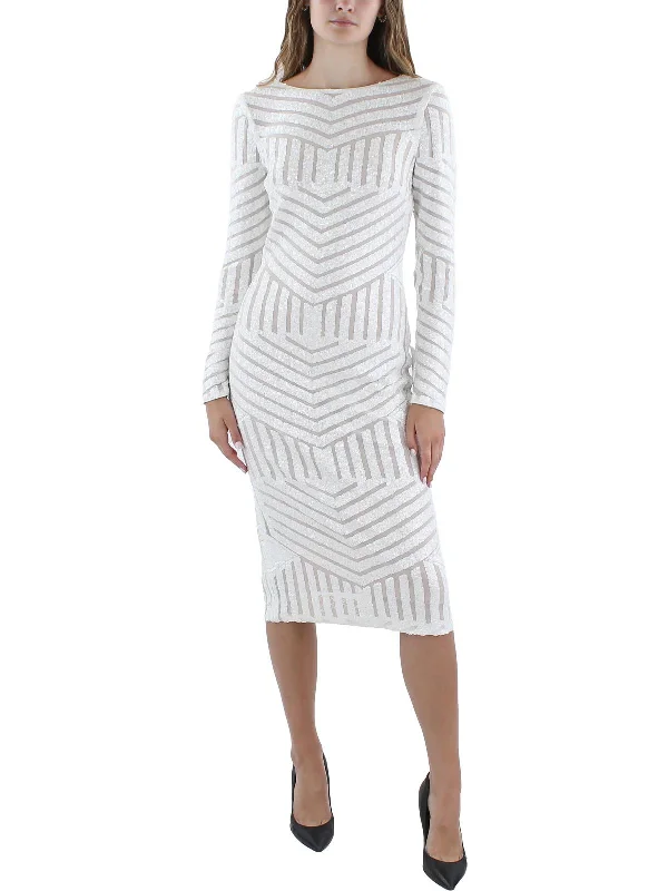 Emery Womens Sequined Knee-Length Cocktail And Party Dress Tunics Canvas sturdy