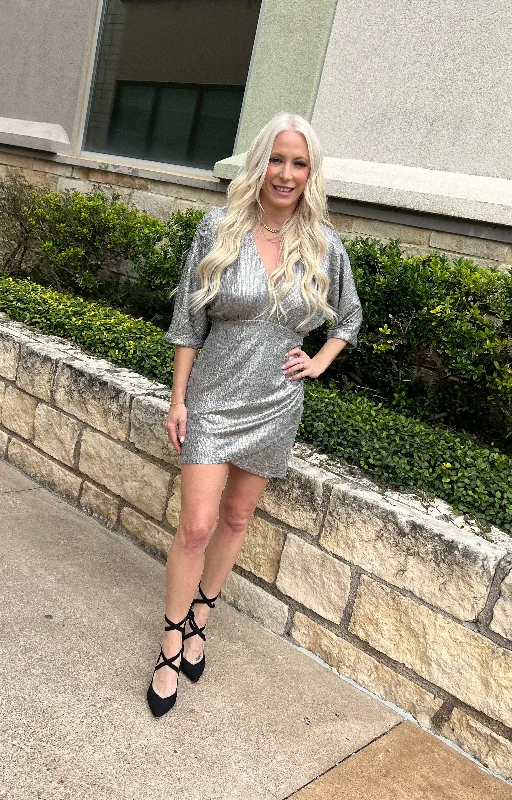 Silver Metallic Dress Tunics New arrival
