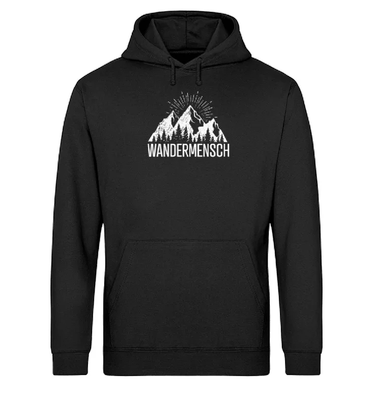 Der Wandermensch - Unisex Organic Hoodie Hoodie with Full-Zip Functional Layering