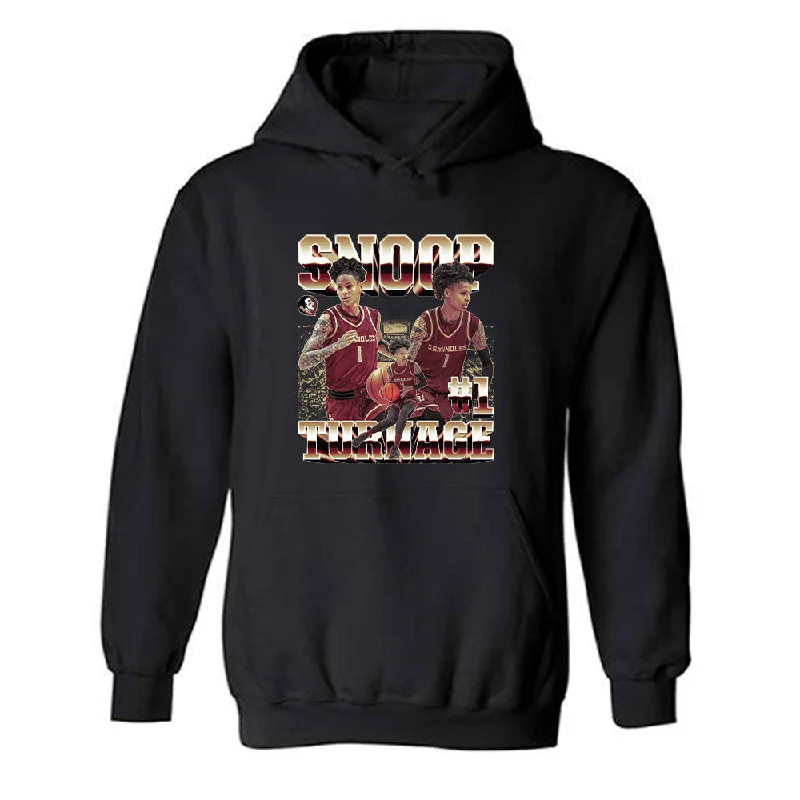 FSU - NCAA Women's Basketball : Brianna Turnage - Player Collage Hooded Sweatshirt Hoodie with Ribbed Neckline Snug Warm