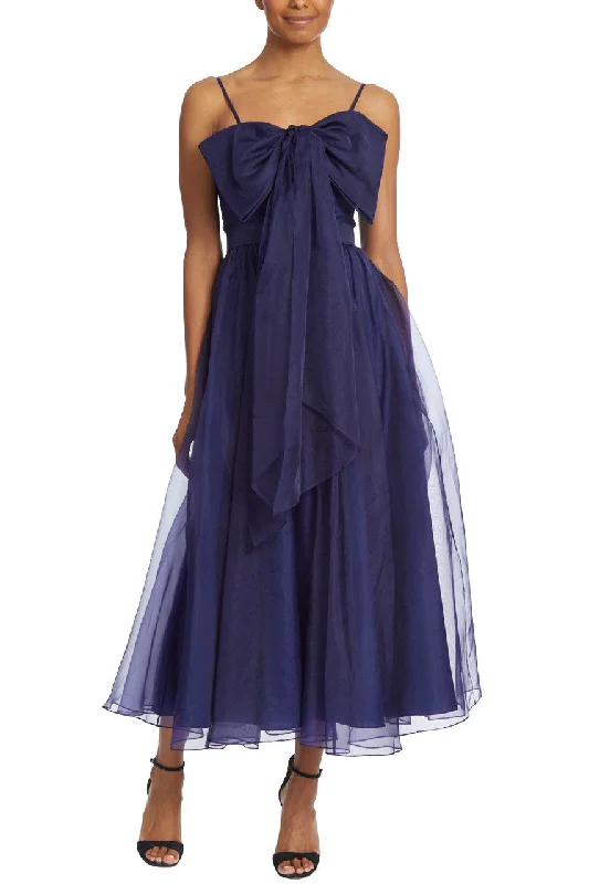 Tea Length Organza Cocktail Dress - Midnight Tunics Party sparkling