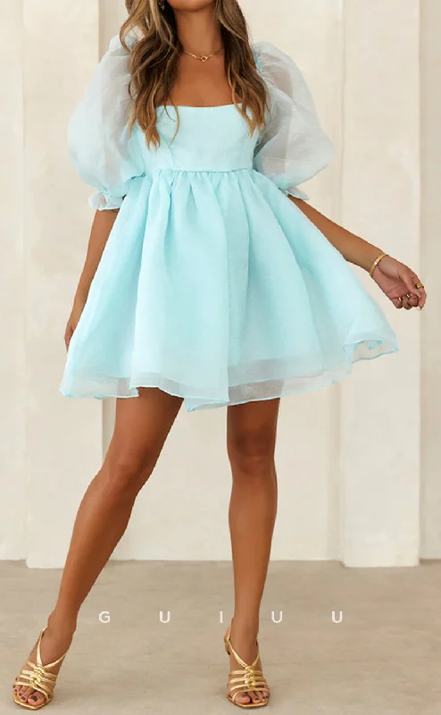 GH783 - Chic Cute A-Line Ball Gown Puffy Mini Short Homecoming Party Dress Tunics Trousers formal GH783 - Chic Cute A-Line Ball Gown Puffy Mini Short Homecoming Party Dress Tunics Trousers formal
