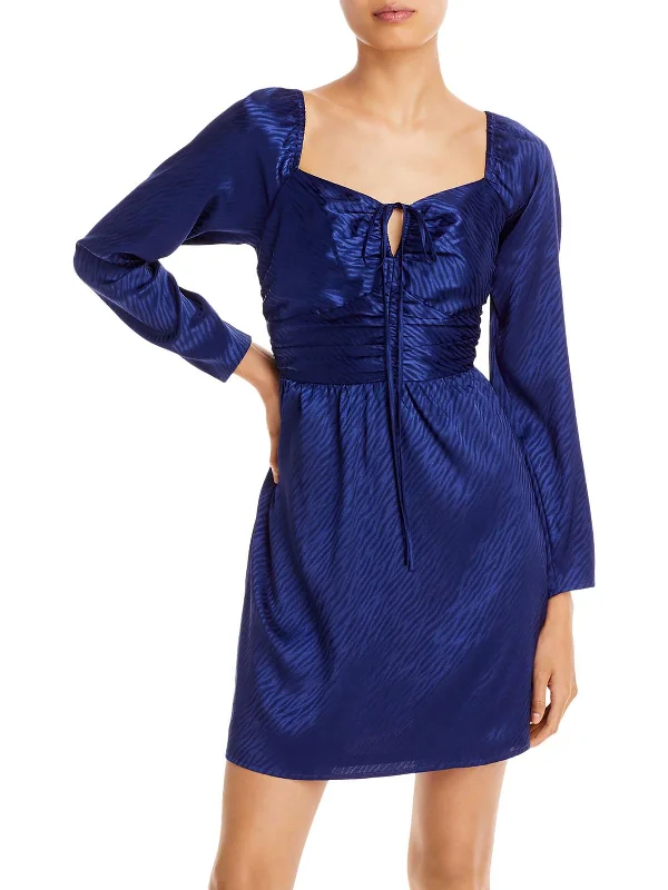 Womens Polyester Tie-Front Cocktail and Party Dress Tunics Seasonal trendy