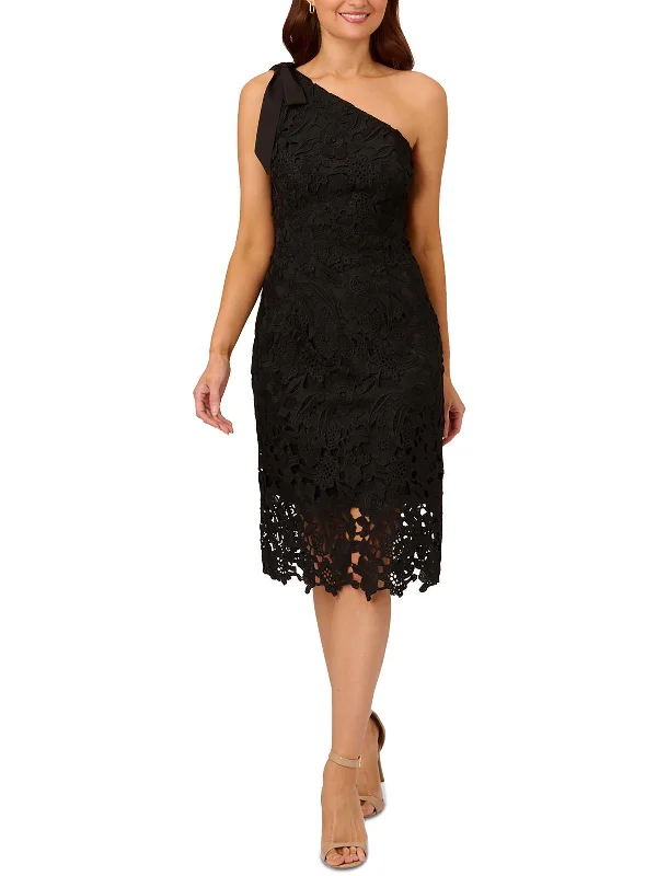 Womens Lace One Shoulder Cocktail And Party Dress Off-the-shoulder Bohemian Festive