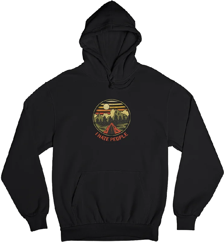 I Hate People - Unisex Organic Hoodie Hoodie with Turtle Neck Cozy Winter