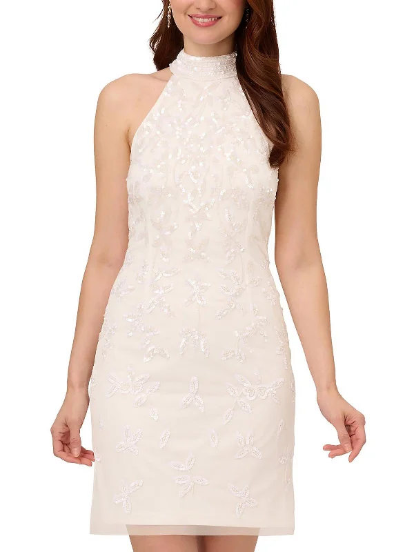 Womens Embellished Bow Back Cocktail And Party Dress Tunics Versatile functional