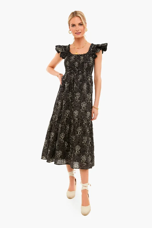 Midnight Posy Mallie Dress Crew Neckline Sporty