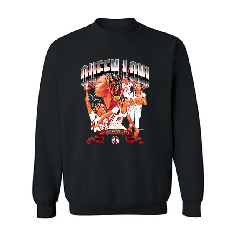 Ohio State - NCAA Women's Basketball : Jaloni Cambridge - Crewneck Sweatshirt Hoodie with Color Block Contrast Stylish