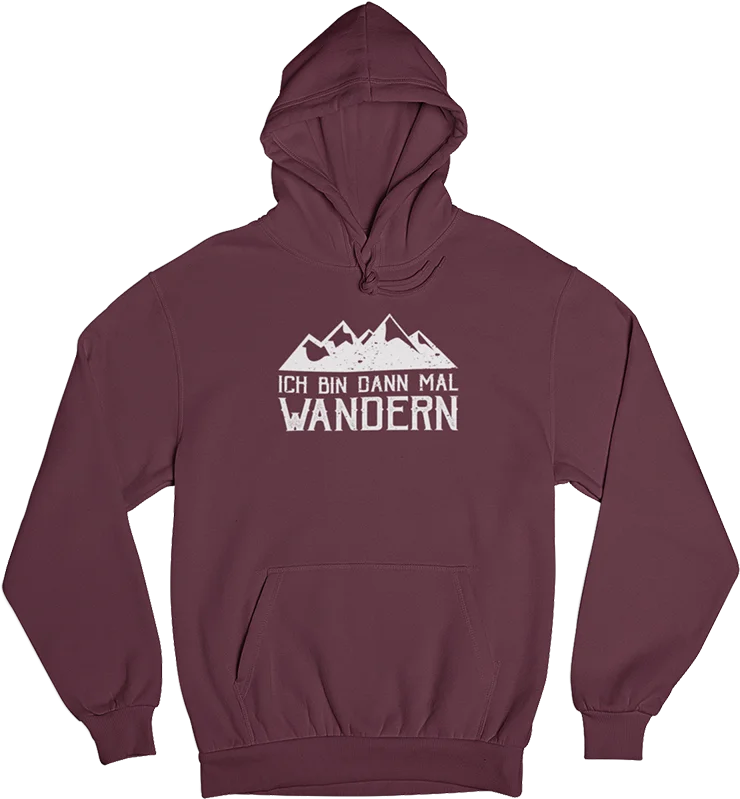 Ich bin dann mal wandern - Unisex Organic Hoodie Hoodie with Zipper Placket Modern Functional