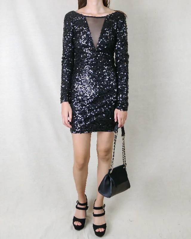 Dazzling Sequin Party Dress in More Colors Pleated Skirt Elegant