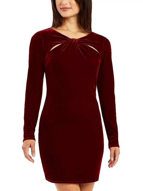 Womens Velvet Mini Cocktail and Party Dress Tunics Silk luxurious