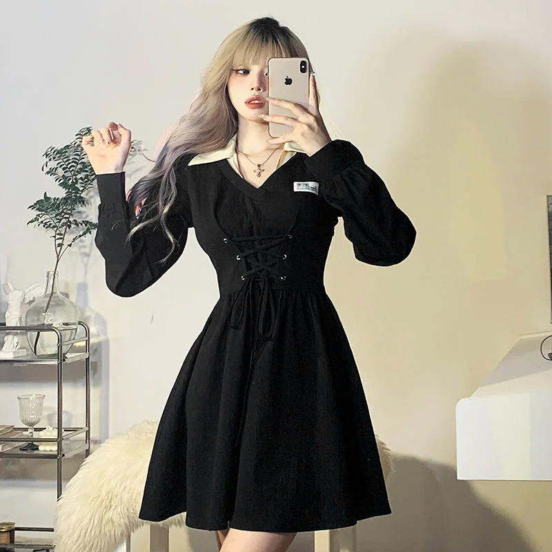 POLO Dress hottie style mini dress look thin  LL-035 Cozy Wraparound Mini Dress