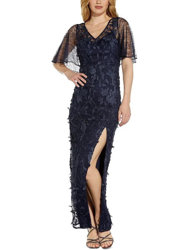 Womens Lace Maxi Evening Dress Tunics Versatile functional