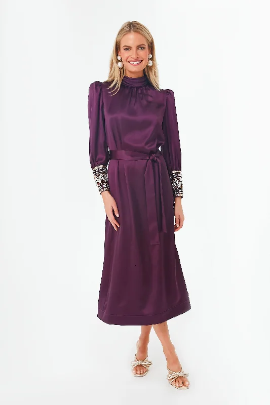 Plum Embellished Faven Dress Tunics Sophisticated sleek