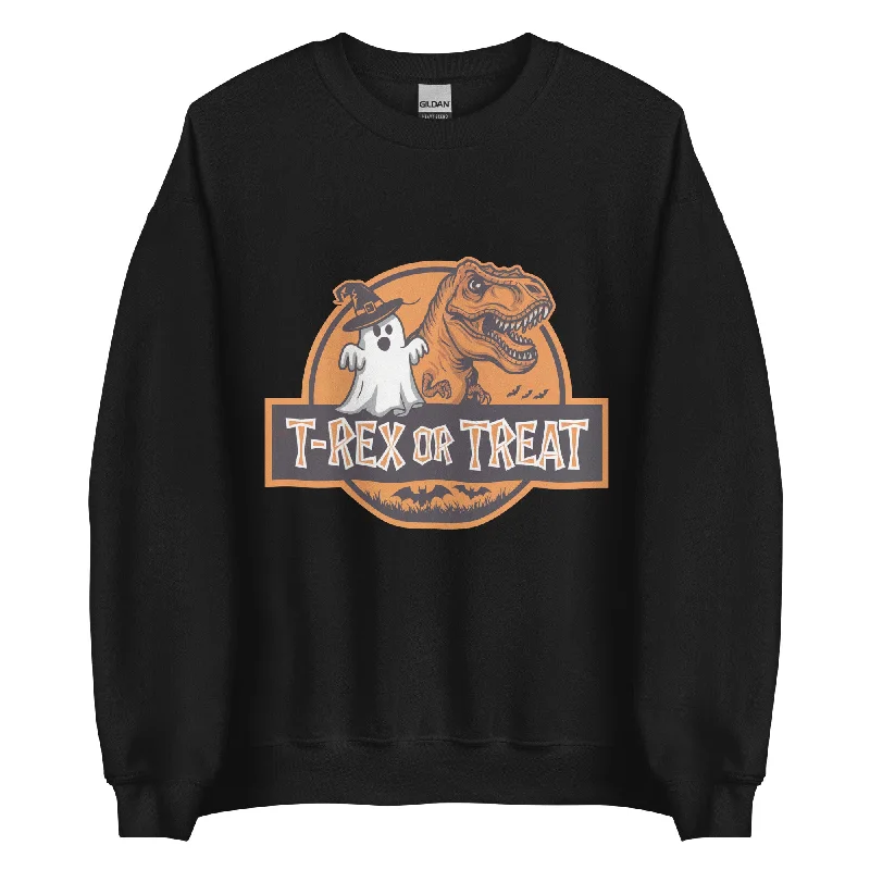 T-Rex or Treat - Dinosaur Sweatshirt Hoodie with Elastic Cuffs Stretchable Comfortable T-Rex or Treat - Dinosaur Sweatshirt Hoodie with Elastic Cuffs Stretchable Comfortable