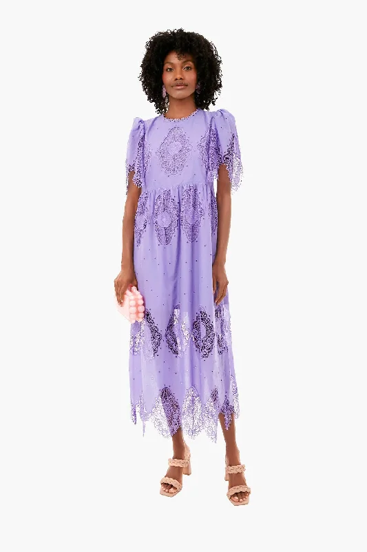 Lilac Lace Catalina Dress Floral Print girly
