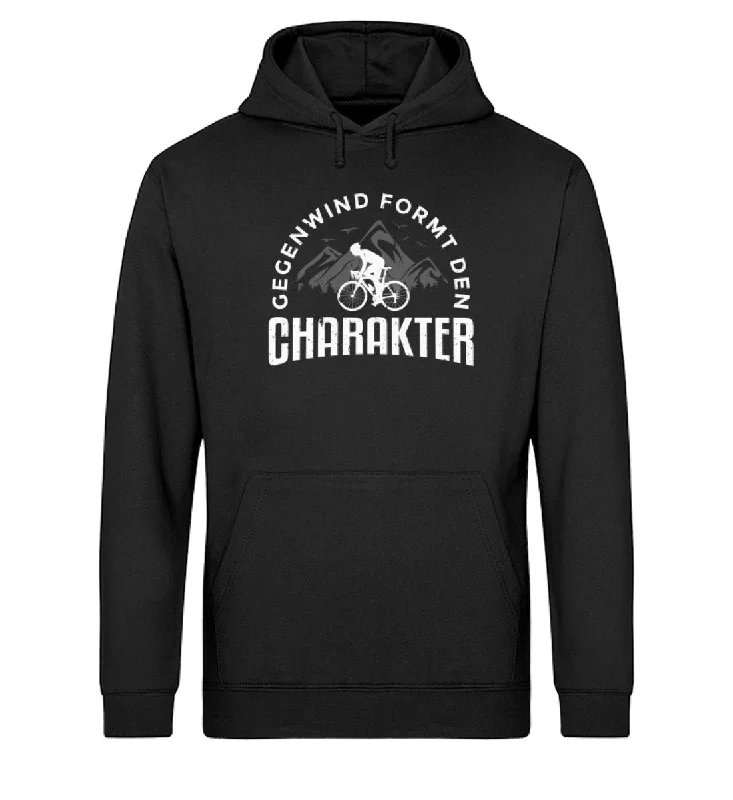 Gegenwind formt den Charakter - Unisex Organic Hoodie Hoodie with Side Slits Relaxed Casual