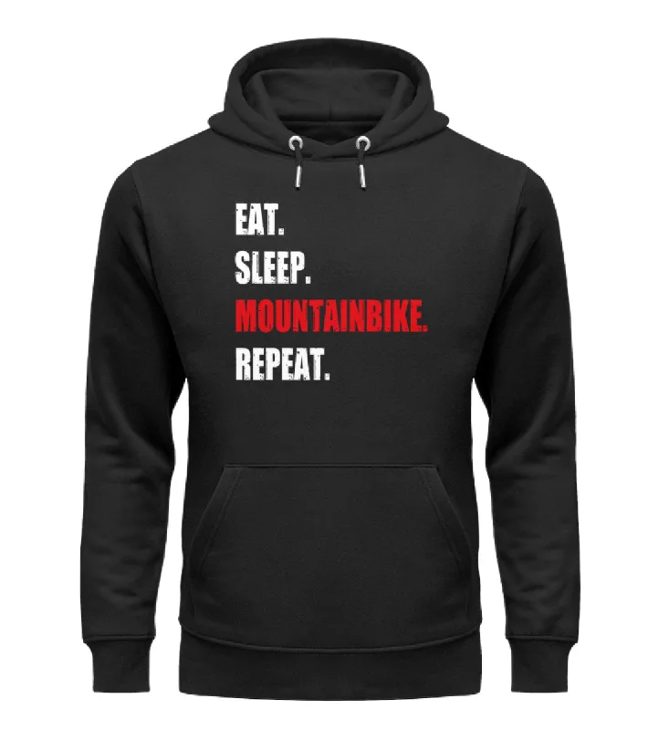 Eat Sleep Mountainbike Repeat - Unisex Premium Organic Hoodie Zip Hoodie Drawstring Kangaroo Pocket