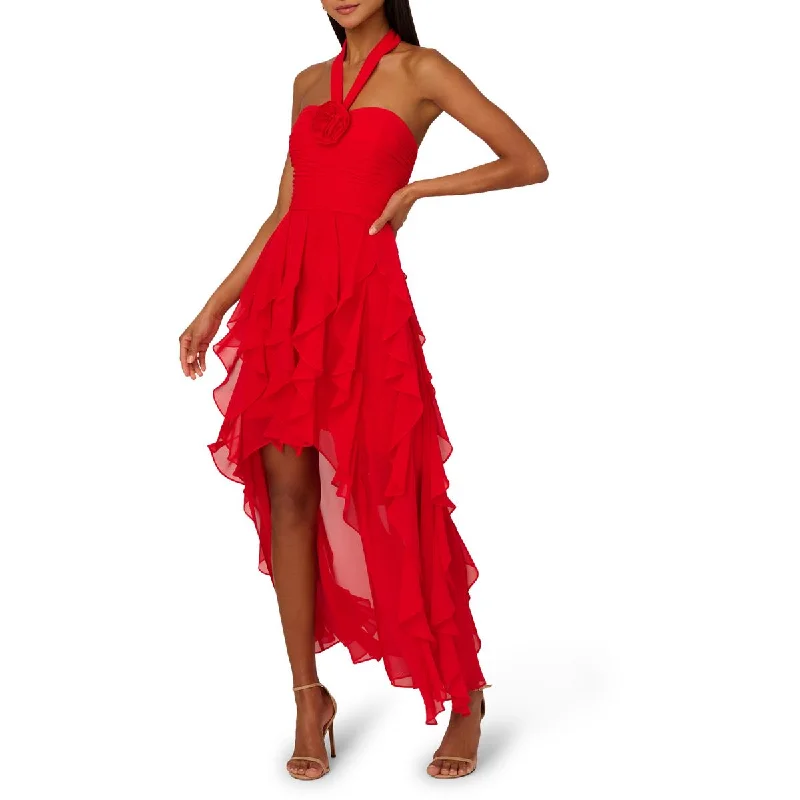 Womens Mesh Hi-Low Cocktail And Party Dress Tunics Velvet soft