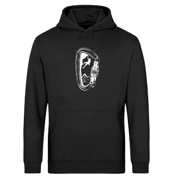 Bergsteigen - Unisex Organic Hoodie Hoodie with Belted Waist Structured Tailored