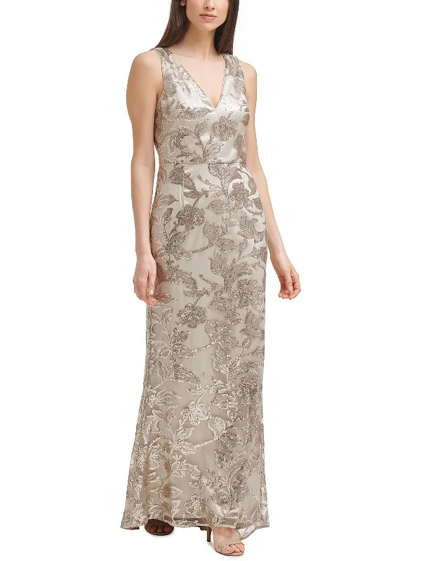Petites Womens Embellished Maxi Evening Dress Tunics Sophisticated sleek