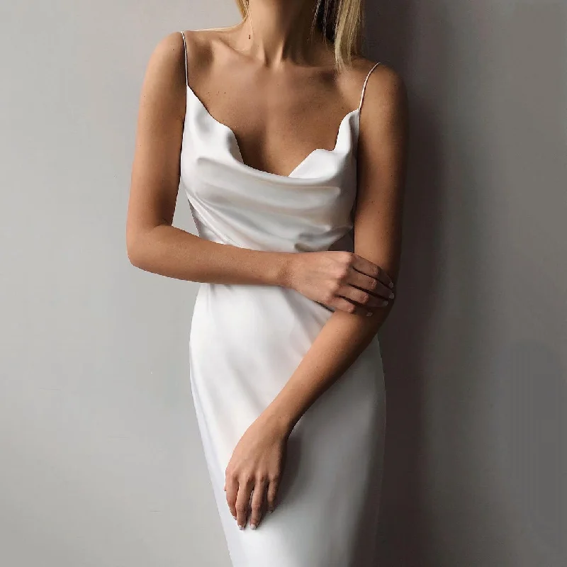 BerriesJam - 2024 Spaghetti Strap Satin Slim Evening Party Dress Tunics Handmade artisanal BerriesJam - 2024 Spaghetti Strap Satin Slim Evening Party Dress Tunics Handmade artisanal