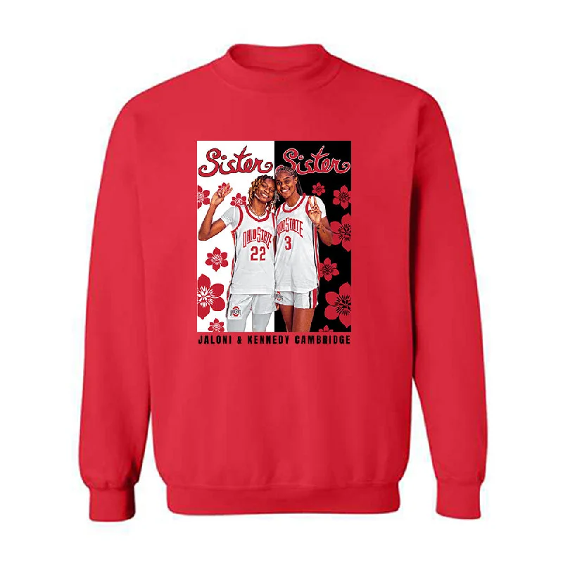 Ohio State - NCAA Women's Basketball : Cambridge Sisters - Crewneck Sweatshirt Hoodie with Applique Textured Unique