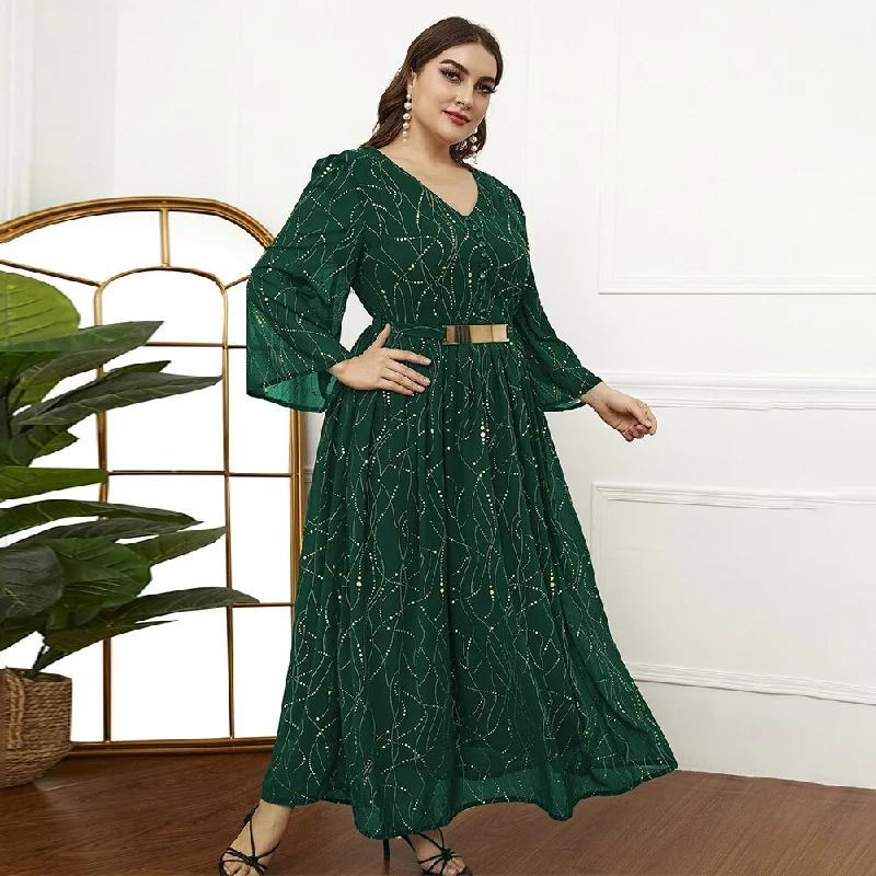 BerriesJam - 2024 Plus Size Large Print Loose Waist Evening Party Dress Tunics Running lightweight BerriesJam - 2024 Plus Size Large Print Loose Waist Evening Party Dress Tunics Running lightweight