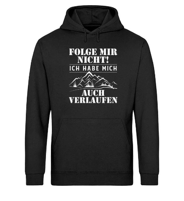 Folge mir nicht - Unisex Organic Hoodie Hoodie with Monochrome Minimalist Simple